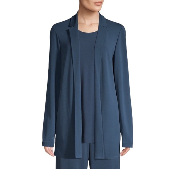 Lafayette 148 - Navy Blue Viscose Cardigan Blazer Sz S - Picture 1 of 8